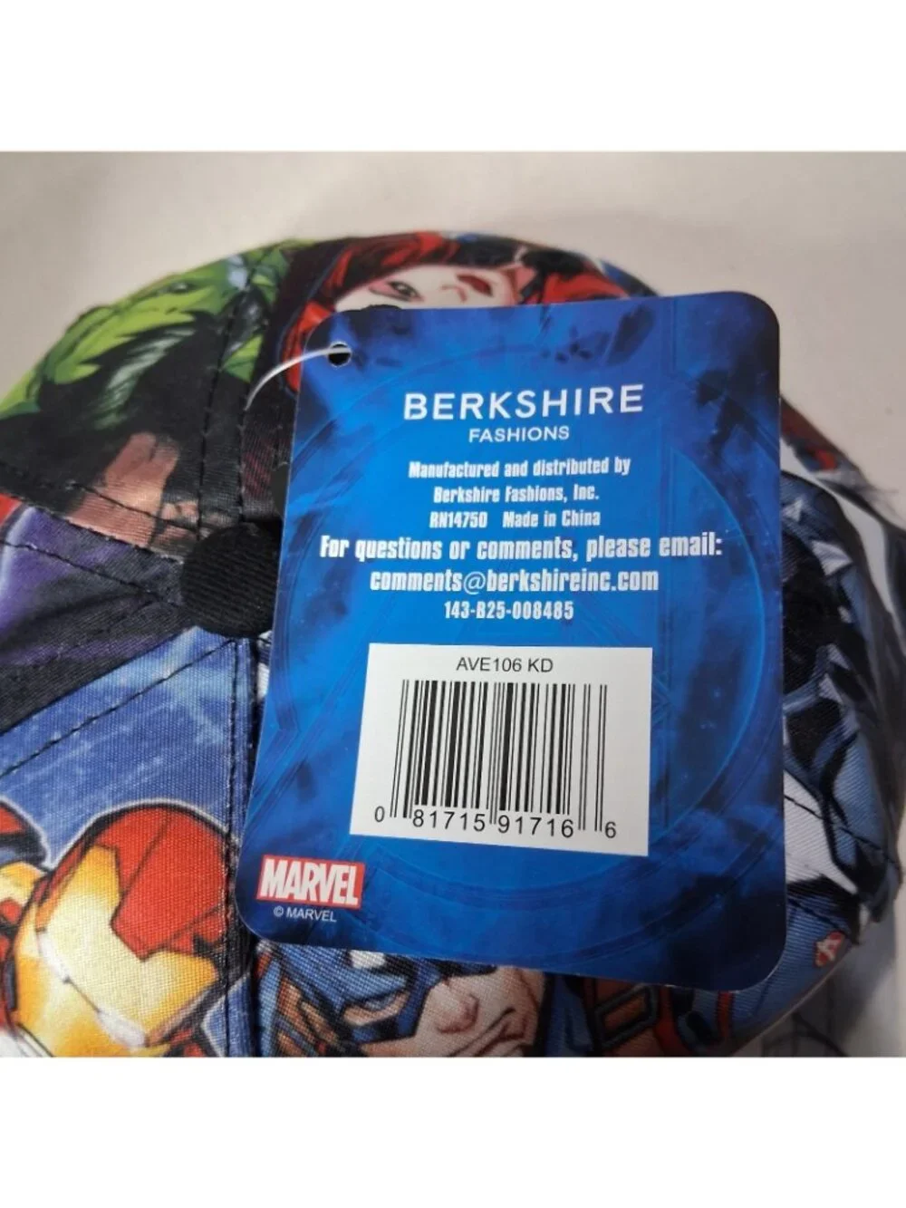 Avengers Marvel Snap-Back Ball Cap Youth OSFM Berkshires Fashion NWT